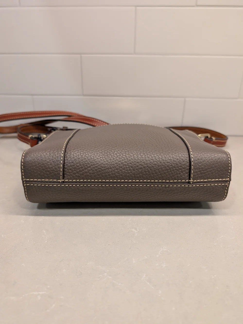Dooney & Bourke Pebble Grain Leather Lexington In Gray/Brown